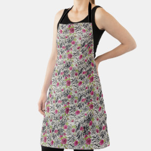 Roses On Animal Pattern Apron