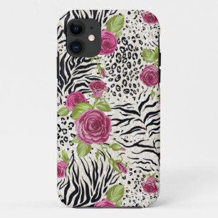 Roses On Animal Pattern iPhone 11 Case