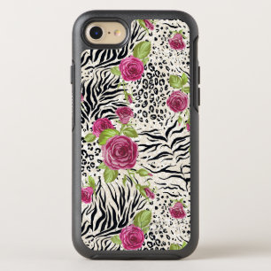 Roses On Animal Pattern OtterBox Symmetry iPhone 8/7 Case