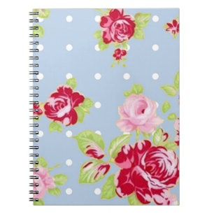 Roses On Blue Notebook