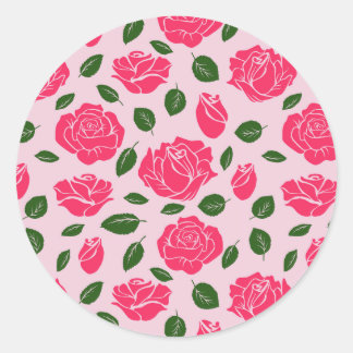Roses on  classic round sticker