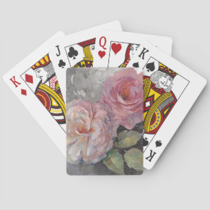 Roses on Gray Playing Cards