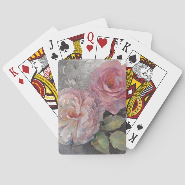 Roses on Gray Playing Cards (Back)