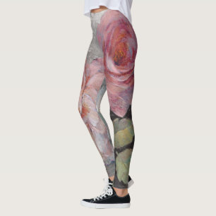 Roses on Grey Leggings