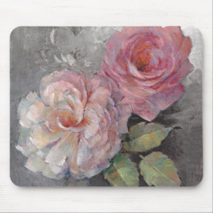 Roses on Grey Mouse Mat