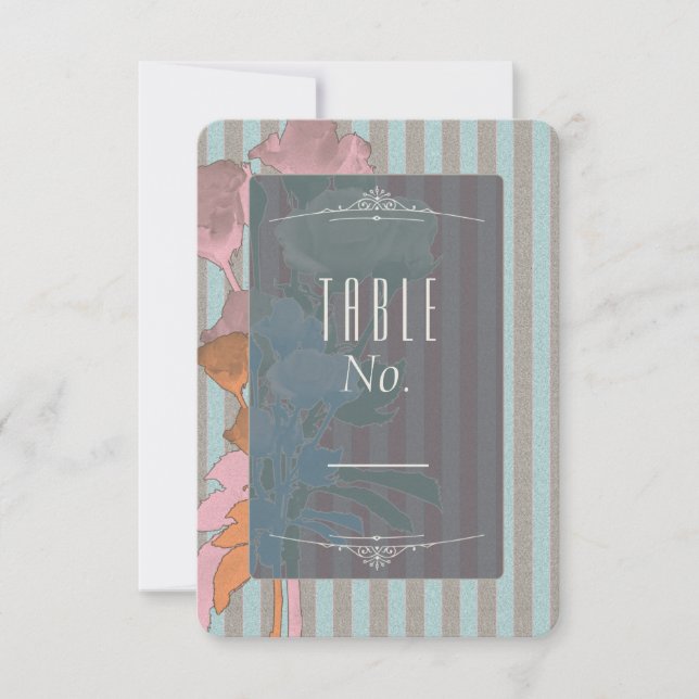 Roses On Linen - Table Number Card (Front)
