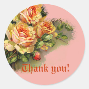 Roses on Pink Background Stickers