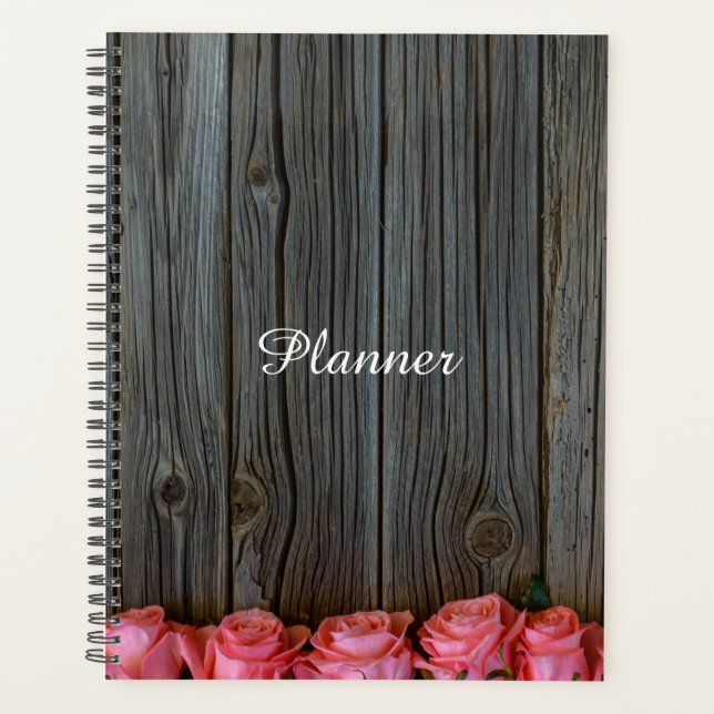 Roses on Wood Planner (Front)