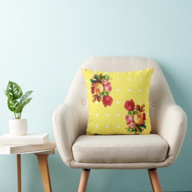 Roses On Yellow Pillow (Chair)