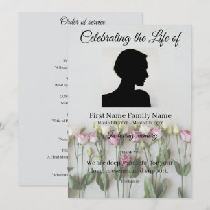 Roses order of service invitation