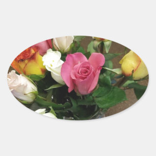 Roses Oval Sticker