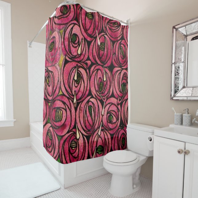 Roses, painting by Charles Mackintosh Shower Curtain (In Situ)
