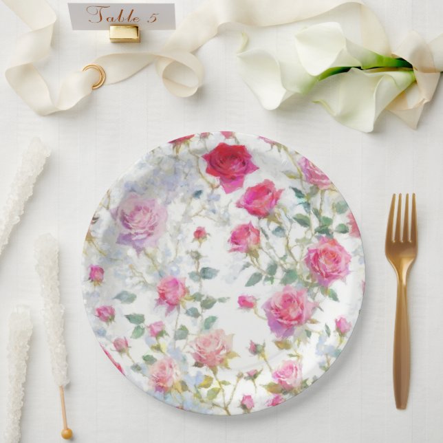 Roses Paper Plate (Wedding)