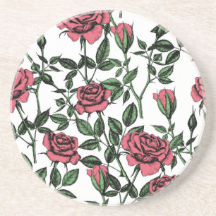 Roses pattern coaster