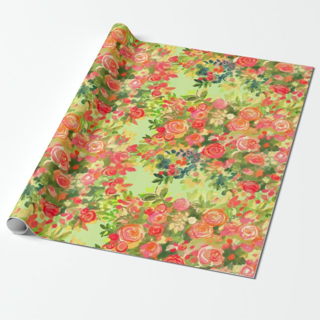 Roses pattern wrapping paper (Unrolled)