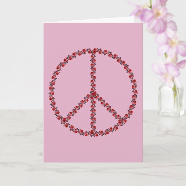 Roses Peace Sign Card (Orchid)