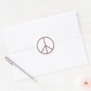 Roses Peace Sign Classic Round Sticker