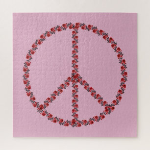 Roses Peace Sign Jigsaw Puzzle