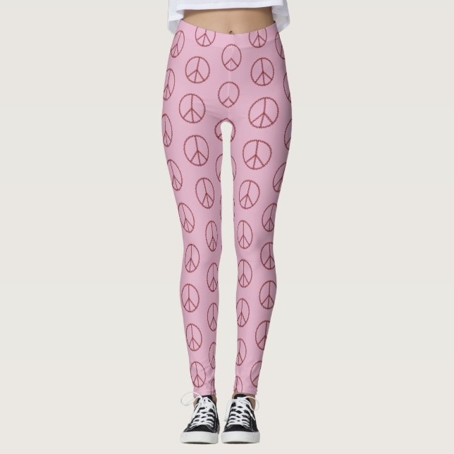 Roses Peace Sign Leggings (Front)