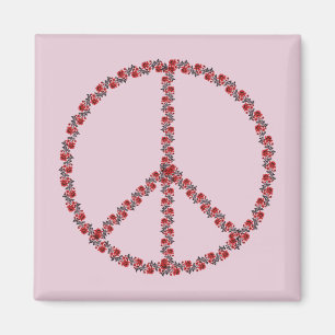Roses Peace Sign Magnet