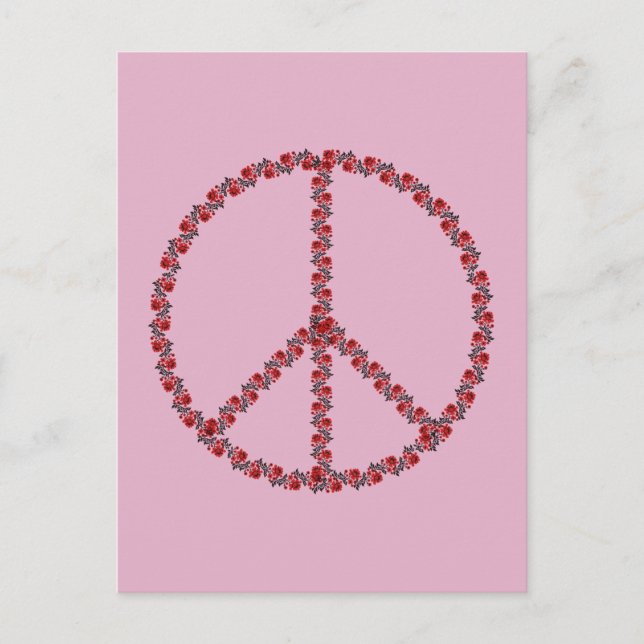 Roses Peace Sign Postcard (Front)