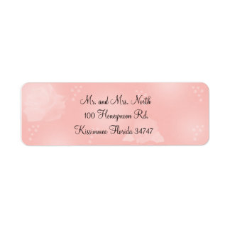 Roses Peach Return Address Label
