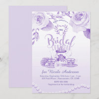 Roses & Pearls Elegant Purple Bridal Luncheon Tea