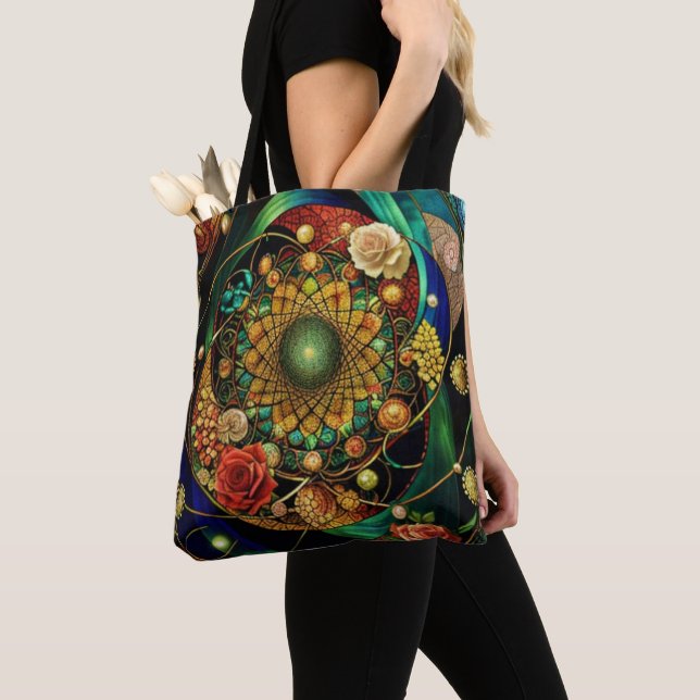 Roses & Pearls/ Shoulder Bag: Tote Bag (Close Up)