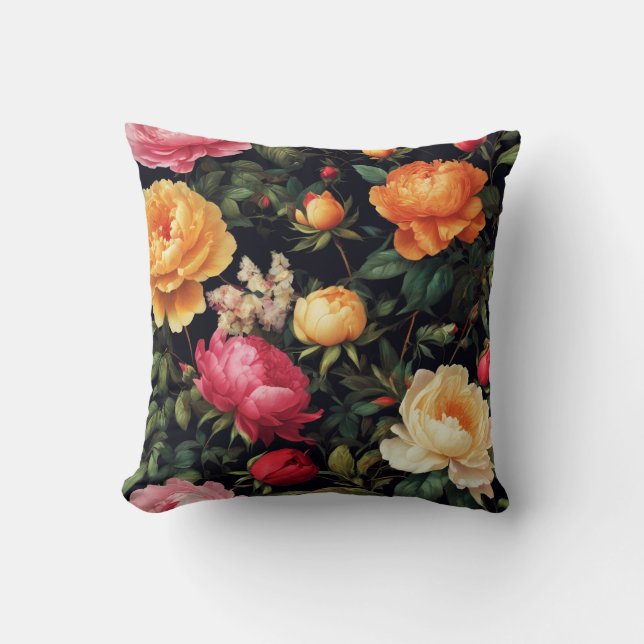 Roses, Peonies. Dutch Golden Age. Cushion (Front)