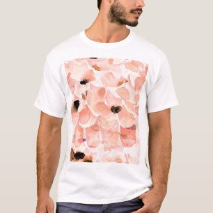 Roses, peony, and leaves, watercolor pattern. T-Shirt