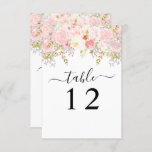 Roses Peony Blush Pink Wedding Table Number Card<br><div class="desc">I take pride in all my designs, If you have any questions, want custom changes made to the design, or want coordinating items to match & need me to create it, please contact Megan with Emma Sue Bow-tique directly at megan@emmasuebowtique.com . Zazzle is now offering digital files, however if you...</div>