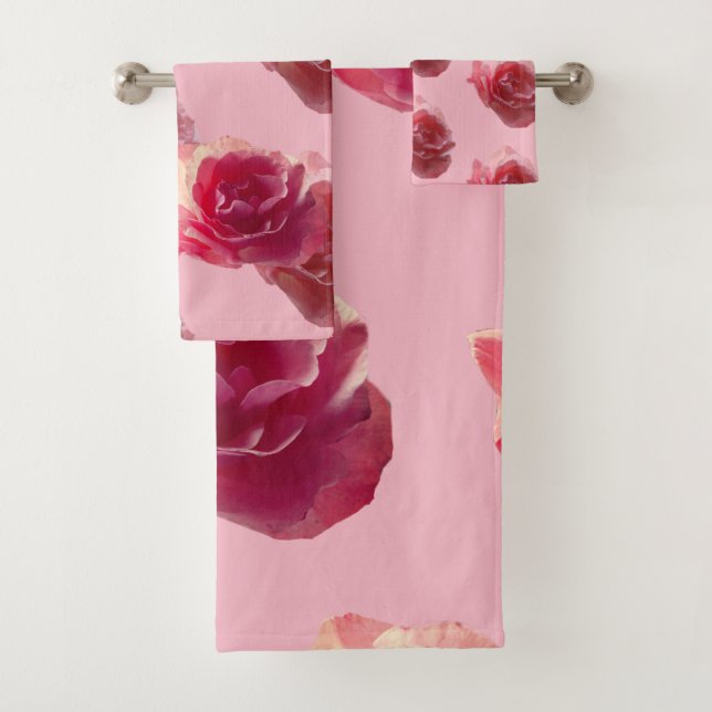 Roses Photo pattern Bathroom Towel Set (Insitu)