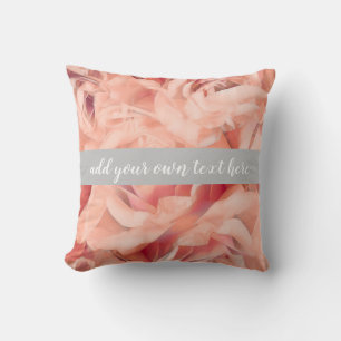 roses pink and grey add your own text   cushion