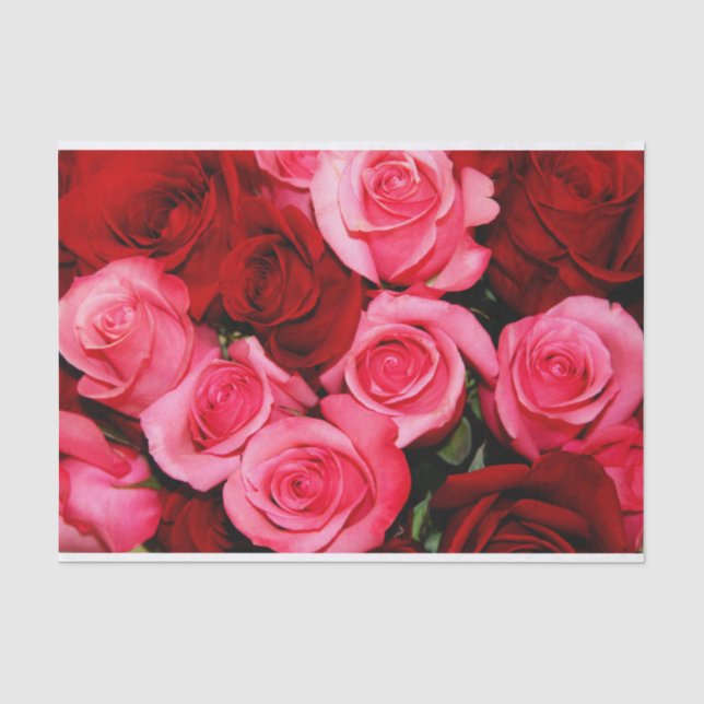 Roses, Pink and Red-Tissue Wrapping Paper (Front)