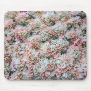 Roses Pink & White Pattern Mouse Mat