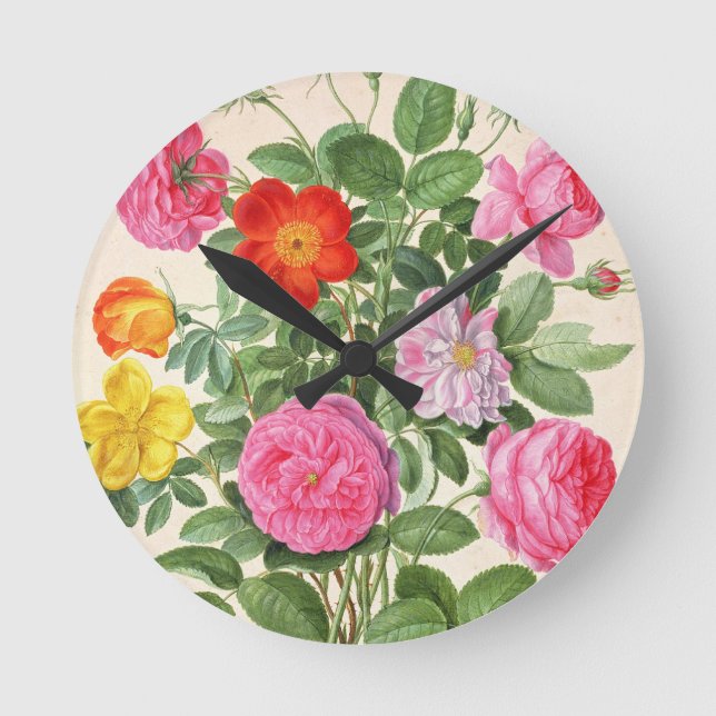 Roses, plate 4 from the Nassau Florilegium (w/c on Round Clock (Front)