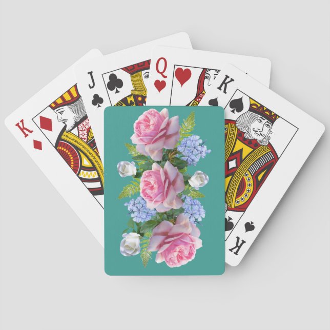 Roses Playing Cards Bouquet - Choose Colour (Back)