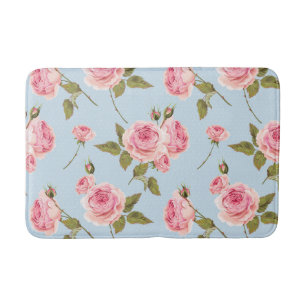 Roses & Polka Dots Pattern Bath Mat