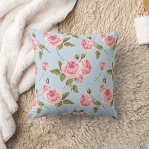 Roses & Polka Dots Pattern Cushion