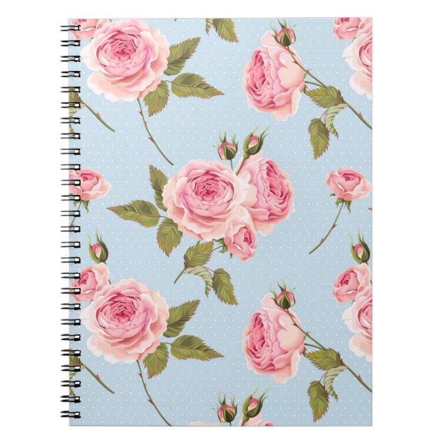 Roses & Polka Dots Pattern Notebook (Front)
