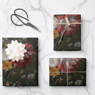 Roses Poppies and Other Flowers - Rachel Ruysch Wrapping Paper Sheet