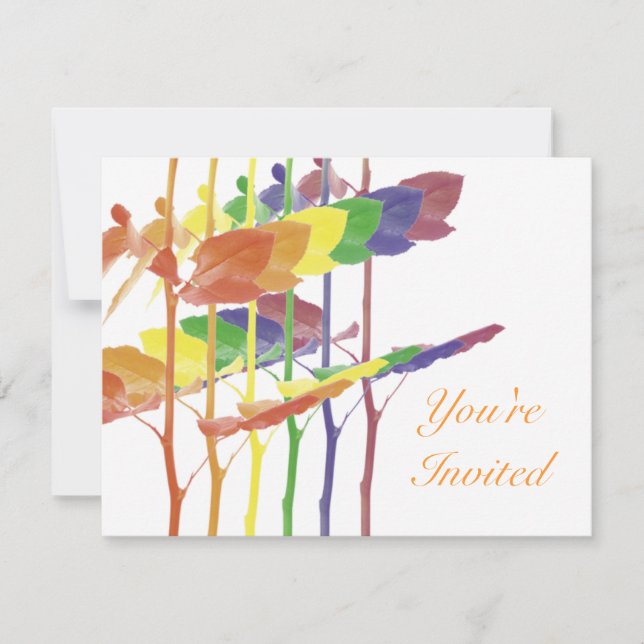 Roses Rainbow Invitation (Front)