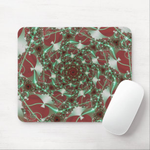 Roses Red and Green Fractal Art Mouse Mat