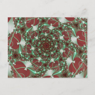 Roses   Red and Green Fractal Art Postcard