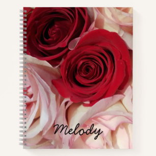 Roses red and pink blooms photo notebook