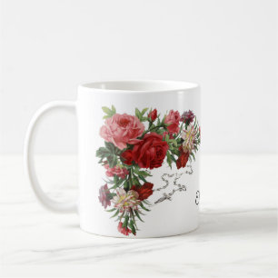 Roses Religious Holy Rosary Memorare Prayer Coffee Mug