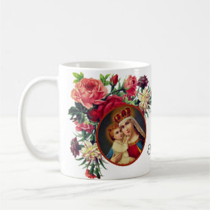 Roses Religious Virgin Mary Jesus Memorare Prayer Coffee Mug