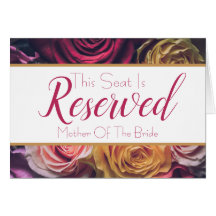 Roses Reserved Seat Wedding Sign