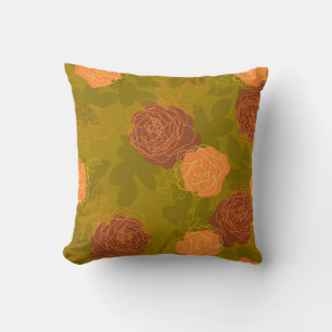 Roses retro colours cushion