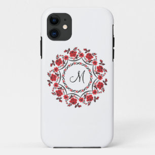 Roses ring Personalised Monogram Initial iPhone 11 Case
